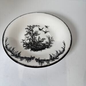 Aux Au Provence French Country Black White Rooster Saucer